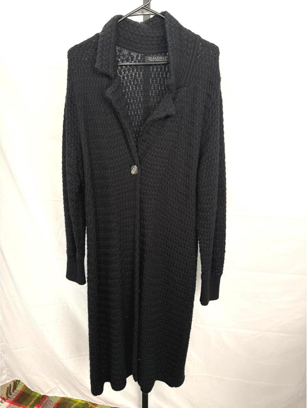 Dialogue Women's Black Knit Cardigan Sweater Large